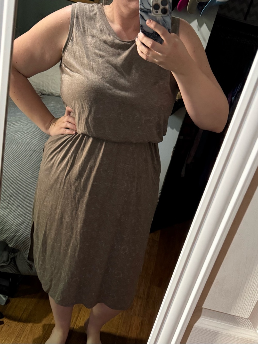 La Miel Brown Midi Dress- Large